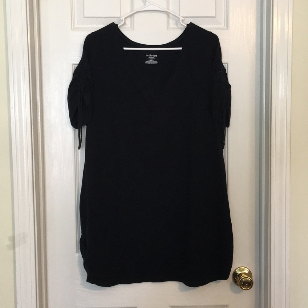 Lane Bryant GUC Black Tie Jersey Tunic